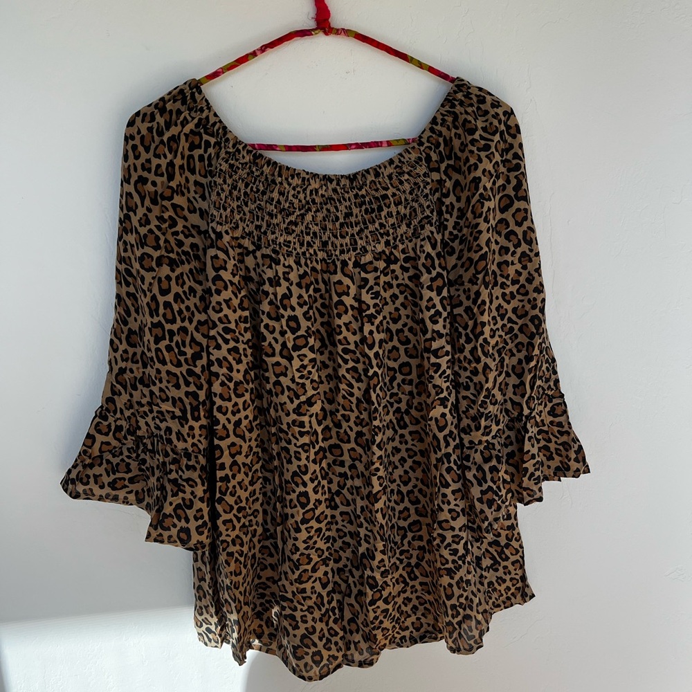 BeachLunchLounge Anthropology leopard print blouse
